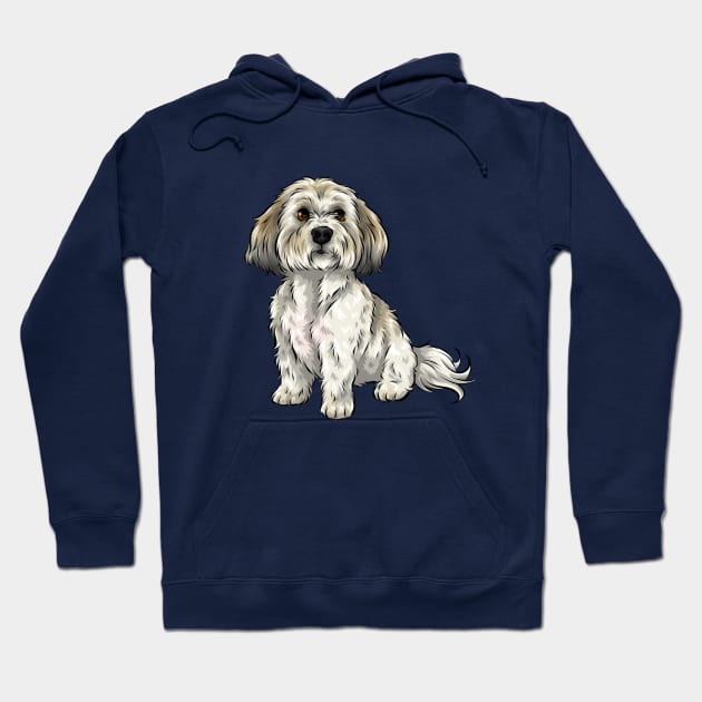 Cute Shichon Dog | Zuchon | Bichon Frise Shih Tzu cross Hoodie by Shirin Illustration